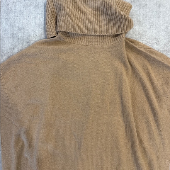 Naked Cashmere Kenzie Cowl-Turtleneck Poncho – Camel, One Size | 100% Cashmere - Picture 4 of 12